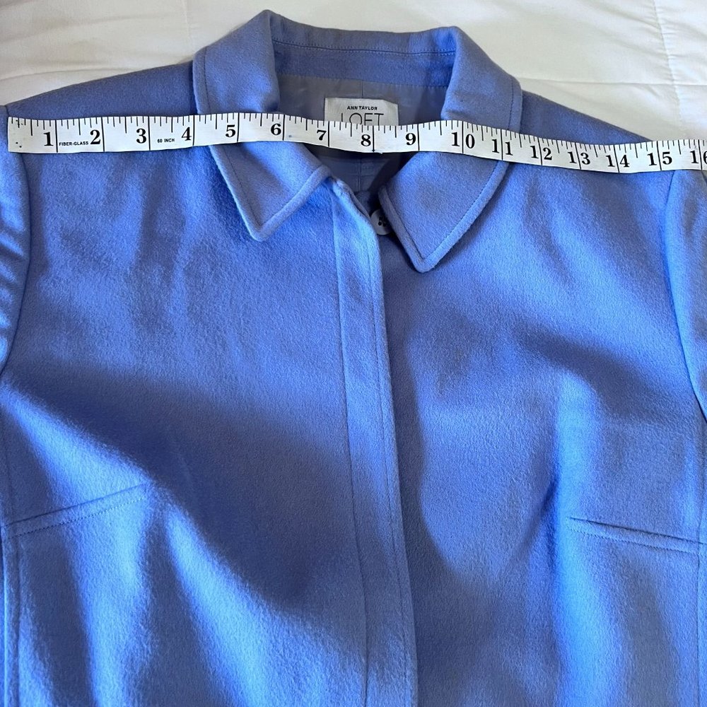 Ann Taylor Loft virgin wool,blazer periwinkle women's sz 4, light blue - Picture 8 of 16